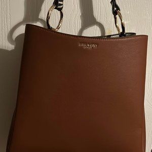 LUELL A GREY BROWN LEATHER PURSE